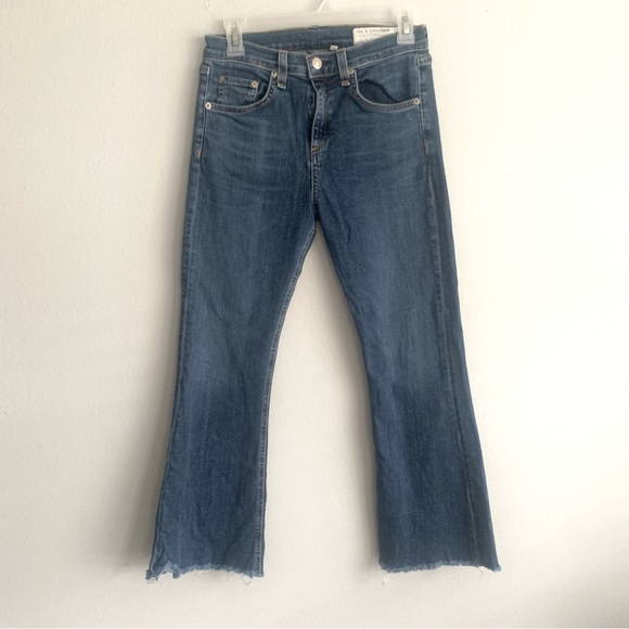 Rag & Bone Crop Flare Denim Jeans Size 28 PAZ - Picture 2 of 8